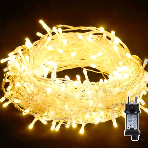 BUICXJKZ Lichterkette 10m+3m 100LEDs Weihnachtsbeleuchtung aussen mit Timer, 8Modi IP44 Wasserdicht Lichterketten für Außen & Innen Weihnachtsbaum Balkon Weihnachten Garten Hochzeit Party (Warmweiß) von BUICXJKZ