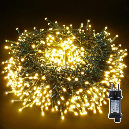 BUICXJKZ Lichterkette Außen 20m+3m 200LEDs Weihnachtsbeleuchtung Innen mit Timer, 8Modi IP44 Wasserdicht Lichterketten für Außen & Innen Weihnachtsbaum Haus Garten Weihnachten Hochzeit Party(Warmweiß) von BUICXJKZ