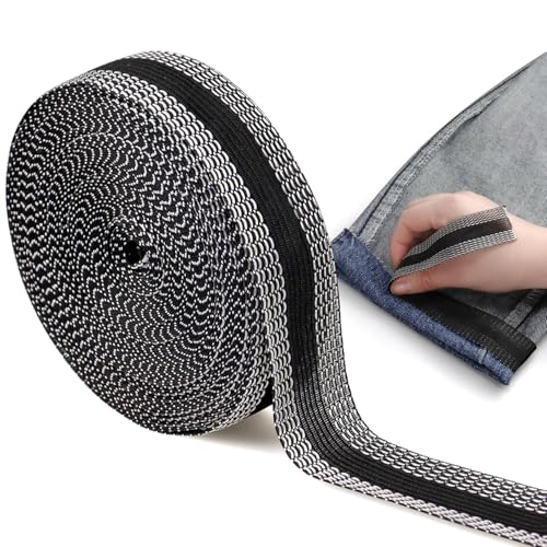 BUKYCAT 10M Saumband zum Aufbügeln, Kleidung Aufbügeln Klebeband, Bügelband Hose Kürzen, Saumband zum Aufbügeln Selbstklebende, 2.5CM Breit Hem Tape Iron für Säume Kleidung Vorhang von BUKYCAT