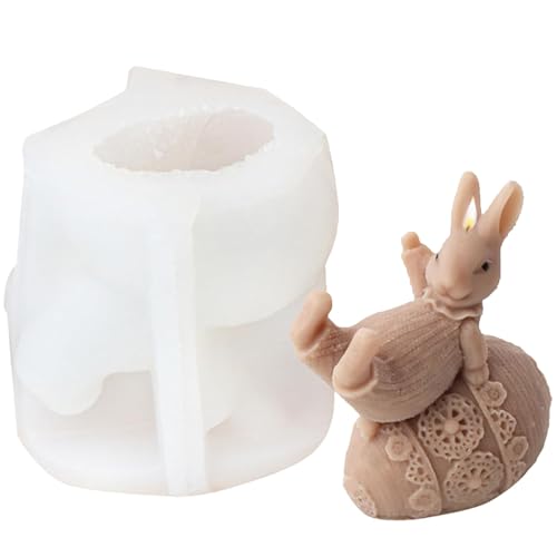 Ostern Hase Silikonformen, Ostern Silikonform, DIY Hase Silikon Kerzenhalter Gießform, Silikon Giessformen, Ostereier-Hase-Silikonform für DIY Handwerk, Ostern Dekoration (B) von BUKYCAT