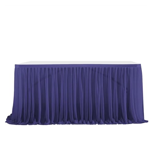 BULINO Party Tischrock,Tischröcke Hochzeit Tischröcke Geburtstag Tischrock Tischdecke Hochzeitsparty Tutu Tüll Tischrock Hochzeitsparty Home Decor(Deep Blue,4FT (122x77cm)) von BULINO