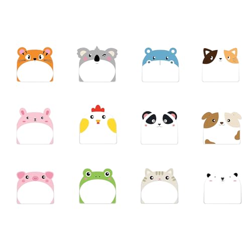 12x/Set Tier Notizblock Cartoon Pandas Haftnotizen Selbstklebend Sticky Memos Pad Lustig Klein Sticky Pad für Büro von BUMMPI