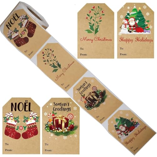 200PCS Weihnachtsetiketten Aufkleber Selbstklebende Weihnachtsnamensetiketten Für Die Weihnachtsgeschenkbox Süßigkeitentütendekoration von BUMMPI