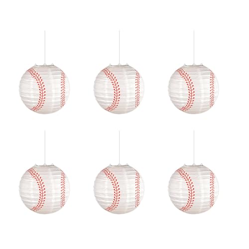 BUMMPI 6 Stück tragbare Baseball-Papier-Lampenschirm, lustige Baseball-Papierlampenschirm, Baseball-Lampenschirm, Ornament für Dekoration von BUMMPI