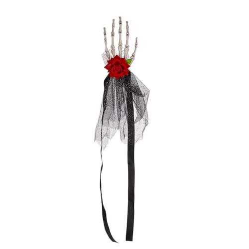 BUMMPI Einzigartige Handknochenform Haarschmuck Halloween Schädel Blume Haarbänder Modische Haarschmuck für Partys von BUMMPI