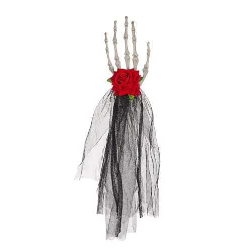 BUMMPI Einzigartige Handknochenform Haarschmuck Halloween Schädel Blume Haarbänder Modische Haarschmuck für Partys von BUMMPI