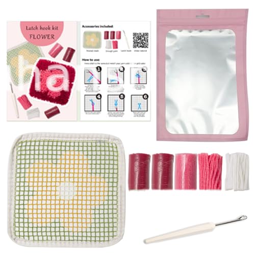 BUMMPI Knüpfhaken-Set, Untersetzer, Strickset, handgefertigte Untersetzer, Bastelset, Verriegelungshaken-Untersetzer-Set für Anfänger, Erwachsene von BUMMPI