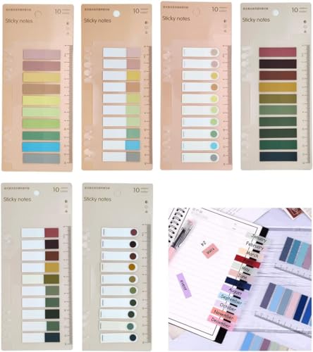 1200 Stück Haftnotizen Pastell,6 verschiedene Haftnotiz,Sticky Notes Aesthetic,Aesthetic mit Lineal für Seitenmarkierung Lesezeichen,Haftnotiz-Book tabs,Notizzettel,Post it halter von BUOSHUO