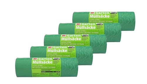 BURI Reißfeste Müllsäcke Garten 5x10 Stück je 130L Müllsack extra stark Abfallsack Gartenabfallsäcke Müllbeutel Große Mülltüten Abfallbeutel Abfallsäcke für Gartenabfälle Gartensack Gartensäcke von BURI