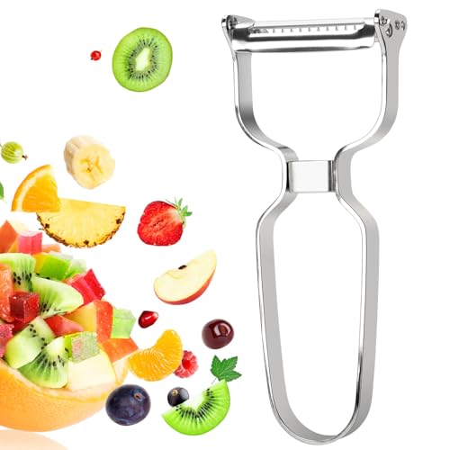 Gemüseschäler Julienne Slicer, 304 Edelstahl Kartoffelschäler mit Doppelklinge, Y-Form Obstschäler für Obst, Kartoffeln, Karotten, Gurken von BURLIHOME