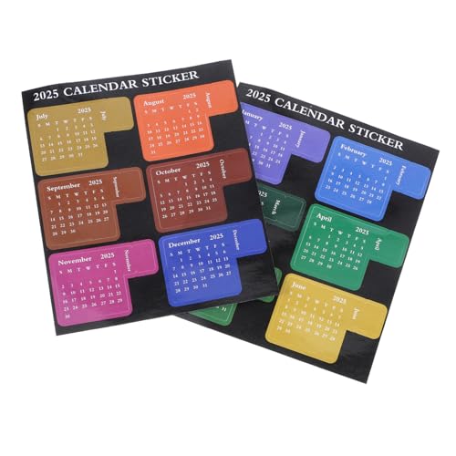 BUTIFULSIC 1 Satz Indexbeitrag 2025 dekorative Monatsregisterkarte Kalenderaufkleber 2025 aufkleber Mehrzweck Notizzettel Etiketten Kalenderaufkleber aus Papier Planerzubehör von BUTIFULSIC