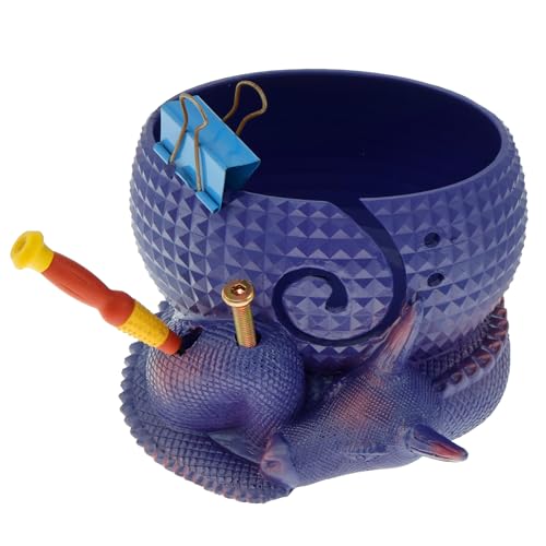 A Dragon Yarn Bowl Creative Dragon und Ei Haken Schüssel mit Löchern Multifunktions Yarn Storage Haken Dekorative Schüssel Harz Drache Garnhalter Schüssel Haken Zubehör für Stricker von BUTORY