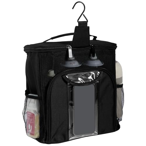 BUTORY Tragbarer Dusch-Caddy mit großer Kapazität, Netzstoff, für Dusche, Caddy (schwarz) von BUTORY