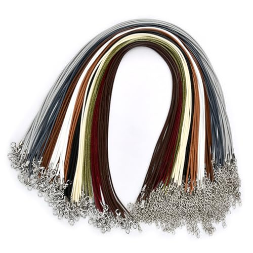 BUYGOO Lederhalskordel mit Verschluss, 50,8 cm, bunte Halskette, Armband, Ketten, Schnur für Schmuckherstellung, Zubehör, Anhänger, Charms, 100 Stück von BUYGOO