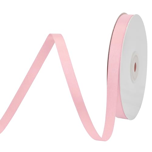 BVIEAKD 10mm breit 45m Long Double Face lt Pink Satin Ribbon Stoffband für Geschenkverpackungen Sehr geeignet für Hochzeiten Dekoration Blumenstrauß Ballons Kunsthandwerk Nähen Haarschleife von BVIEAKD