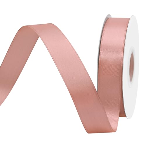 BVIEAKD 26mm breit 45m Long Double Face Pfirsich Satin Ribbon Stoffband für Geschenkverpackungen Sehr geeignet für Hochzeiten Dekoration Blumenstrauß Ballons Kunsthandwerk Nähen Haarschleife von BVIEAKD