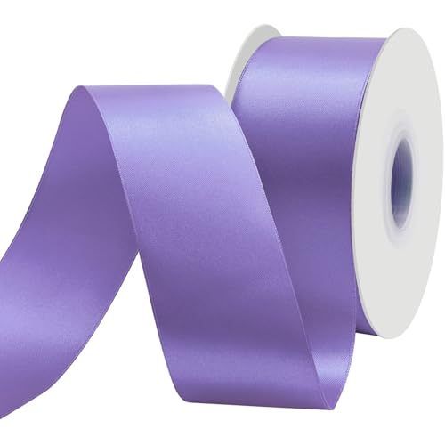 BVIEAKD 53mm breit 45m Long Double Face Helllila Satin Ribbon Stoffband für Geschenkverpackungen Sehr geeignet für Hochzeiten Dekoration Blumenstrauß Ballons Kunsthandwerk Nähen Haarschleife von BVIEAKD