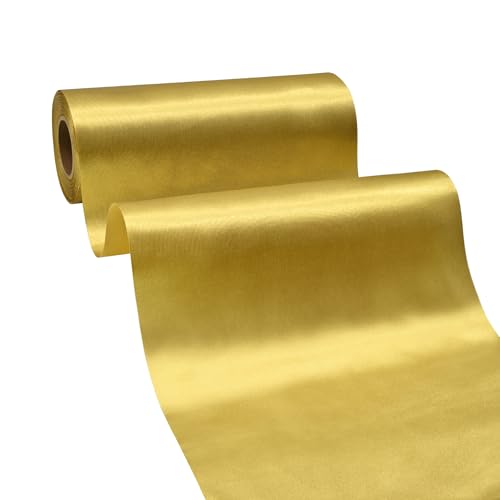 BVIEAKD Breite Gold Satinband 20cm x 22m Solid Fabric Band zum Schneiden Zeremonie Kit Grand Opening Hochzeit Geburtstag Party Dekoration Bögen Stuhl Schärpe von BVIEAKD