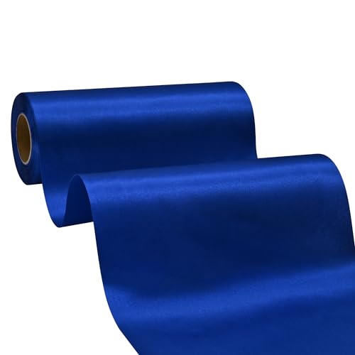 BVIEAKD Breite Royal Blue Satinband 20cm x 22m Solid Fabric Band zum Schneiden Zeremonie Kit Grand Opening Hochzeit Geburtstag Party Dekoration Bögen Stuhl Schärpe von BVIEAKD