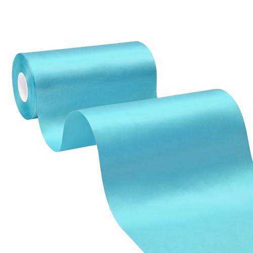 BVIEAKD Breite Sky Blue Satinband 15cm x 22m Solid Fabric Band zum Schneiden Zeremonie Kit Grand Opening Hochzeit Geburtstag Party Dekoration Bögen Stuhl Schärpe von BVIEAKD