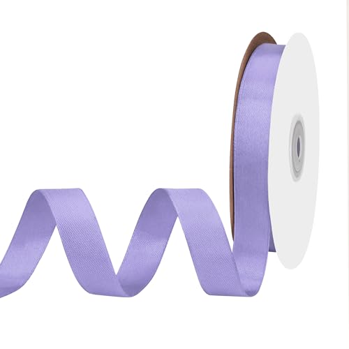 BVIEAKD Hellviolettes Satinband, 16 mm x 45 m, einfarbig, perfekt für Bastelarbeiten, Hochzeitsdekoration, Schleifen, Kunst, Nähen und mehr von BVIEAKD