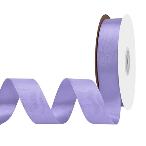 BVIEAKD Hellviolettes Satinband, 23 mm x 45 m, einfarbig, perfekt für Bastelarbeiten, Hochzeitsdekoration, Schleifen, Kunst, Nähen und mehr von BVIEAKD