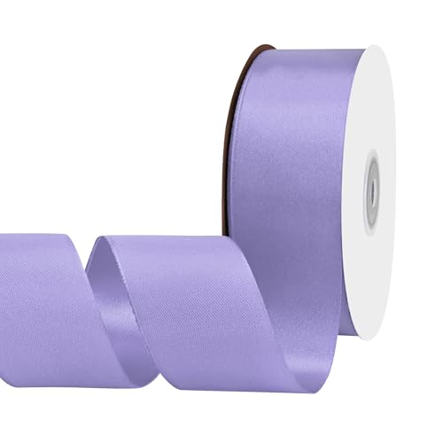 BVIEAKD Hellviolettes Satinband, 40 mm x 45 m, einfarbig, perfekt für Bastelarbeiten, Hochzeitsdekoration, Schleifen, Kunst, Nähen und mehr von BVIEAKD