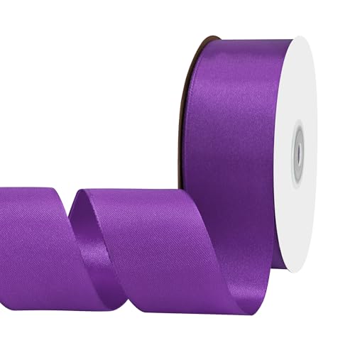 BVIEAKD Violettes Satinband, 40 mm x 45 m, einfarbig, perfekt für Bastelarbeiten, Hochzeitsdekoration, Schleifen, Kunst, Nähen und mehr von BVIEAKD