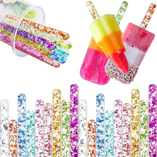 10 Stück Wiederverwendbare Acryl Cakesicle Sticks Eisstange,Eisstiele für DIY EIS Kuchenherstellung Popsicle aus Cakesicle Einfachstes Selbstmacheis Acryl Eis am StielBunt von BVSRCP