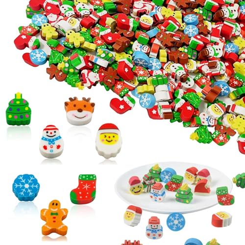 Radiergummi Weihnachten, 150 Stück Niedliche Radiergummis Weihnachtsthema, Für Partygeschenke, Hausaufgabenbelohnungen, Radiergummi Weihnachten Kleine Geschenke Für Kinder, Studenten Belohnung von BVSRCP