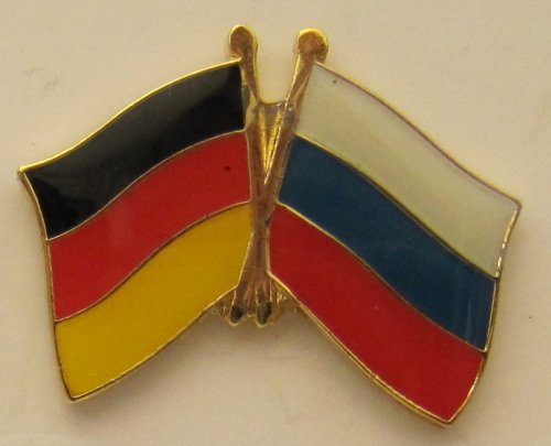 Buddel-Bini Versand Russland/Deutschland Freundschafts Pin Anstecker Flagge Fahne Nationalflagge Doppelpin Flaggenpin Badge Button Flaggen Clip Anstecknadel von Buddel-Bini Versand