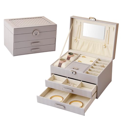 BVXHZOTB Schmuck-Aufbewahrungsbox, Kreative Und Modische Schmuckschatulle Mit Schloss, Hochwertige Exquisite Aufbewahrungsbox, Nur Schmuckschatulle(M) von BVXHZOTB