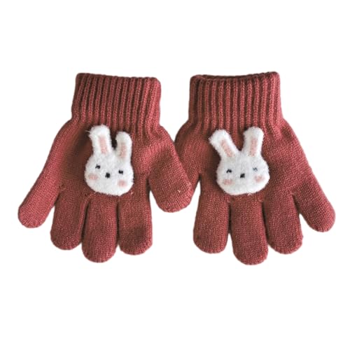 BWANGIAO 1 Paar Cartoon-Kinderhandschuhe, weicher und atmungsaktiver Strickstoff für Jungen und Mädchen im Alter von 3–6 Jahren, Winter-Spielfäustlinge für draußen, warm von BWANGIAO