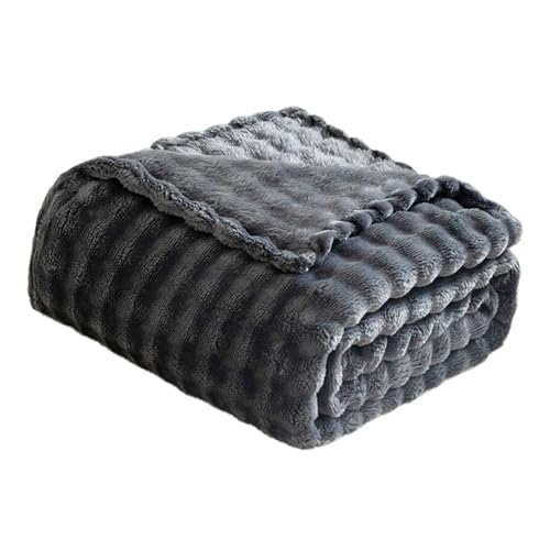 BWANGIAO Weiche Plüschdecke aus Kaninchenfellimitat, Flanell-Wendedecke für Schlafsofa, Couch, 100 x 150 cm von BWANGIAO