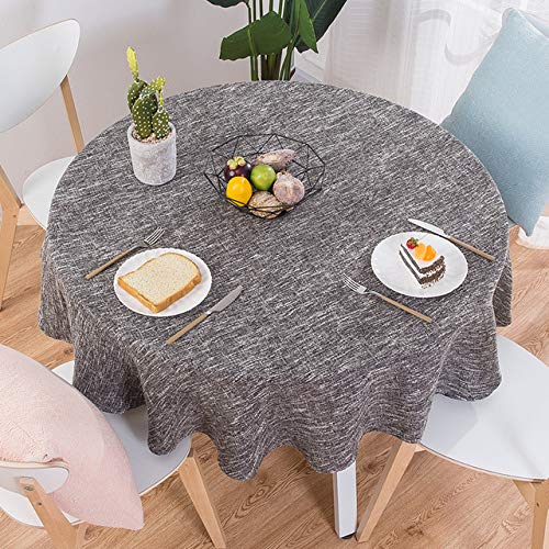 BWCKMTSC Runde Tischdecke aus Baumwollleinen für Hochzeit, Party, Tee, Couchtisch, nordische Heim- und Küchendekoration (hellgrün, 100 cm) von BWCKMTSC