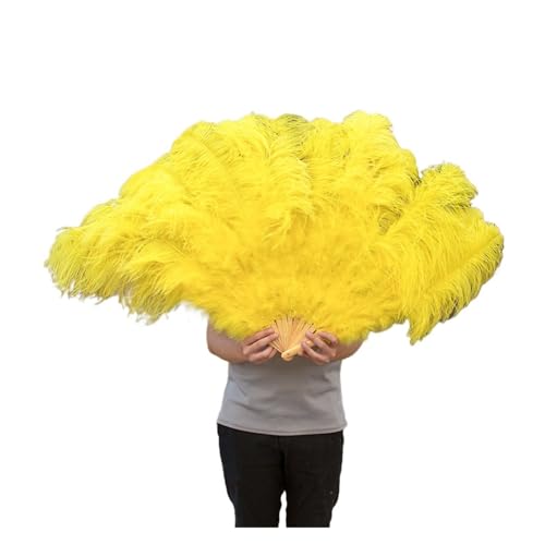 BWKFCMS Feder TanzfäCher 13 Knochen Straußenfedern Fan Karneval Party Hochzeit Feier Bauchtanz Show DIY Dekoration Mint Grün Plumes Fan von BWKFCMS