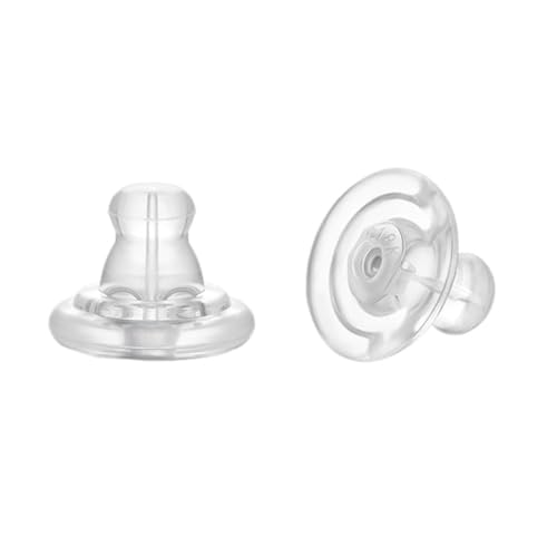 BWOOOWE 24 Stück Ohrstecker Verschluss Transparent Silikon Ohrringe Stecker Ohrstopper Ohrstecker Verschlüsse für Damen(Platin) von BWOOOWE