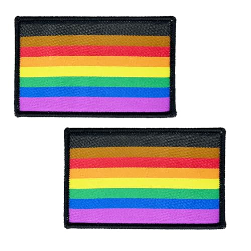 BWXBWX 2 Stück Pride Flags Patch Philadelphia Regenbogen Flagge bestickte Flicken LGBTQ Gay Flags Military Tactical Klettverschluss Patch (hergestellt in den USA) von BWXBWX