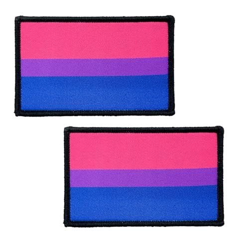 BWXBWX 2 x Tride-Flaggen-Aufnäher, Bisexuell, Regenbogen-Flagge, bestickt, LGBTQ, Gay-Flaggen, Militär-Flaggen, taktischer Klettverschluss (hergestellt in den USA) von BWXBWX