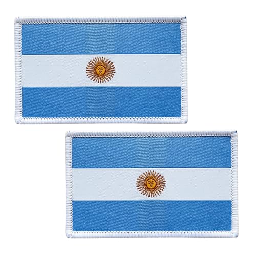 BWXBWX Argentinien-Flaggen, bestickt, argentinische Flaggen, Militär-Flaggen, taktischer Klettverschluss, hergestellt in den USA, 2 Stück von BWXBWX