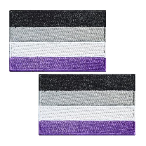 BWXBWX Asexual Flags Patch Pride Rainbow Flag Embroidered Patches LGBTQ Gay Flags Military Tactical Patch 2Pack (Made in USA) von BWXBWX