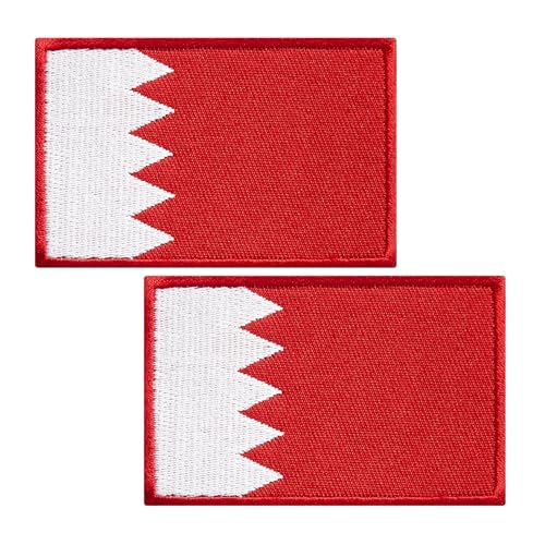 BWXBWX Aufnäher mit Bahrain-Flaggen, bestickt, Bahrain-Flaggen, Militär, taktischer Aufnäher (2 Stück) von BWXBWX