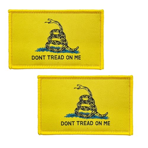 BWXBWX Aufnäher mit der Aufschrift "Don't Tread On Me", bestickt, Schlangenflagge, Gadsden-Flaggen, Militär, taktischer Klettverschluss, hergestellt in den USA, 2 Stück von BWXBWX