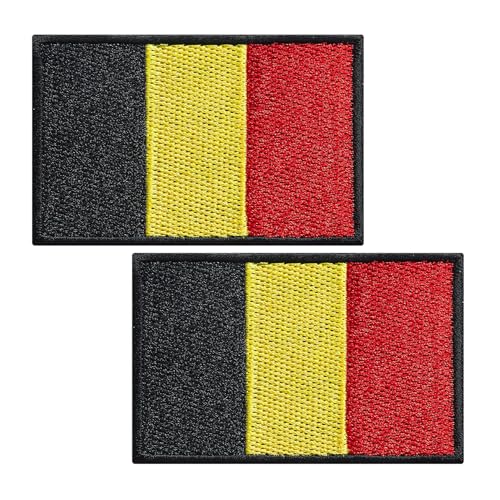 BWXBWX Belgische Flaggen, bestickt, Belgische Flagge, Militär, taktischer Aufnäher (2 Stück) von BWXBWX