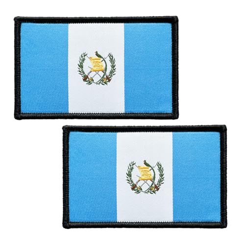 BWXBWX Guatemala-Flaggen, bestickt, Guatemaltekische Flaggen, Militär, taktischer Klettverschluss, hergestellt in den USA, 2 Stück von BWXBWX