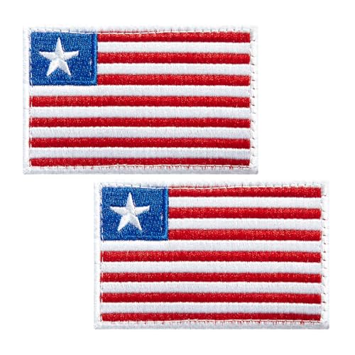 BWXBWX Liberia Flags Patch Liberian Flag Embroidered Patches Liberia Flags Military Tactical Patch (2Pack) von BWXBWX