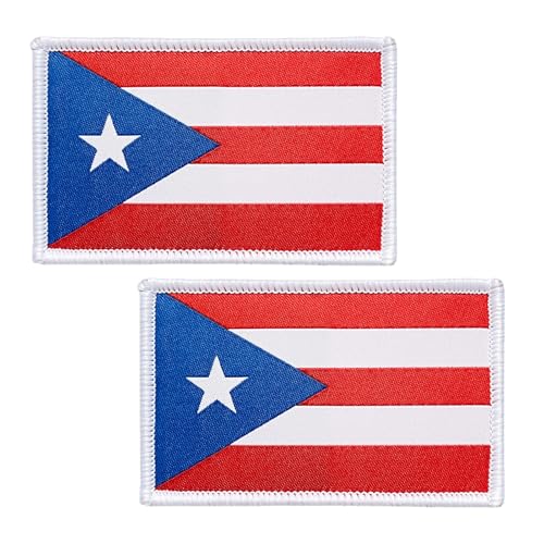 BWXBWX Puerto Rico-Flaggen, bestickt, Puerto Rico-Flaggen, Militär-Flaggen, taktischer Klettverschluss, hergestellt in den USA, 2 Stück von BWXBWX