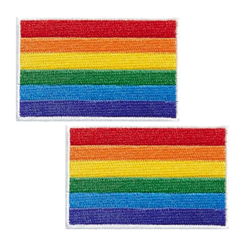 BWXBWX Regenbogen-Flaggen-Patch, Stolz, Regenbogen-Flagge, bestickt, LGBTQ, Gay-Flaggen, Militär, taktischer Aufnäher, 2 Stück (hergestellt in den USA) von BWXBWX