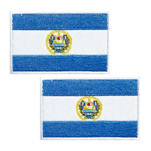 BWXBWX Salvador Flags Patch El Salvador Flag Embroidered Patches Salvador Flags Military Tactical Patch (2Pack) von BWXBWX