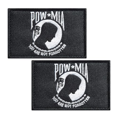 BWXBWX USA POW MIA Flags Patch American POW MIA Flag Embroidered Patches US Military Flags Tactical Patch 2Pack (Made in USA) von BWXBWX